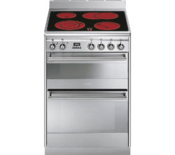 SMEG  SUK62CMX8 60 cm Electric Ceramic Cooker - Stainless Steel